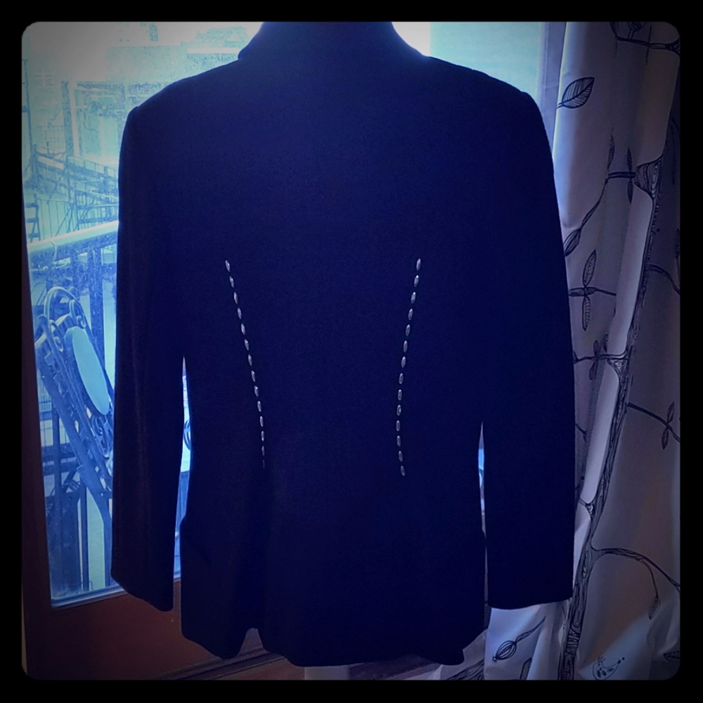 Yuki Torii black wool zip-up jacket